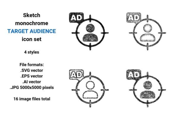 Download Sketch Target Audience Icon Set - Set Collection