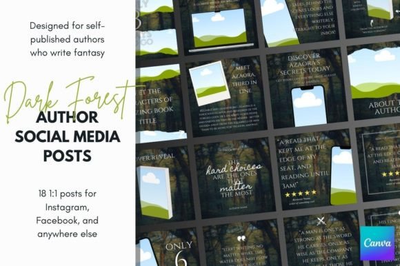 Download Fantasy Author Social Media Canva Files - Author social media Collection