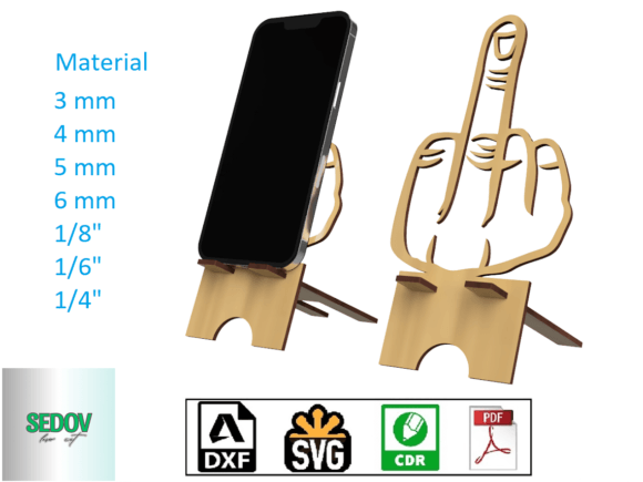 Download Laser Cut Phone Stand Middle Finger - Premium Resources