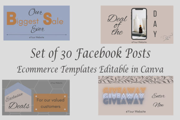Download Facebook Templates Canva Set of 30 - Set Collection