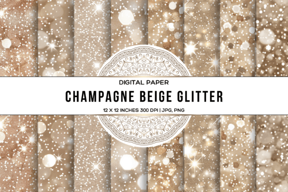 Download Champagne Beige Glitter Paper Set - Set Collection