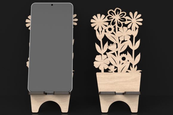 Download Laser Cut Flower Cell Phone Stand Svg - Premium Resources