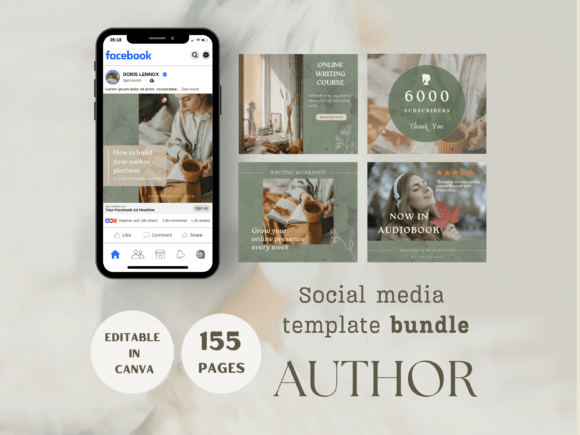 Download Author Social Media Template Bundle - Author social media Collection