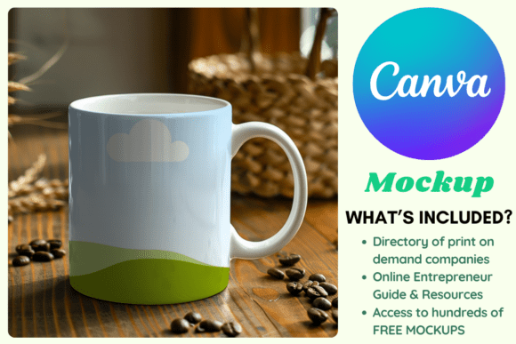 Download Mug with Coffee Beans Setup Canva Mockup - Set Collection