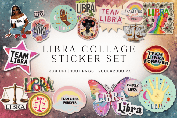 Download LIBRA EDITORIAL COLLAGE STICKER SET - Set Collection